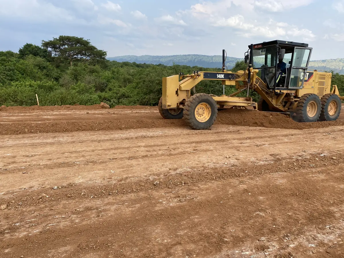 Tetrabuild grader forming a road subgrade on an earthworks contract